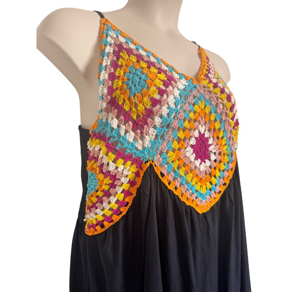 Raviya Crochet Swim Cover Up Size 0X Sundress Smocked Stretch Adjustable Straps - Picture 13 of 14